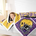 thumbnail image 4 of jejeloiu Football Sport City Twin Comforter Sets,Yellow Purple Bedding Set For Teens Reversible 2pcs, 4 of 8