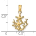 thumbnail image 3 of FJC Finejewelers 14k Yellow Gold Mini Double Starfish Coral Charm, 3 of 6