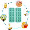 thumbnail image 3 of 2PCS Ice Grid 24 Cubes Silicone Ice Tray Silicone Ice Cubes Tray For Freezer Jelly Cubes Tray（2pc） Green, 3 of 6