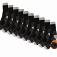 thumbnail image 3 of Babcutegg 5 Pairs Mid Calf Socks for Men Color Block Cotton Absorb Sweat Winter Warm Crew Socks Black Size Free Size, 3 of 5
