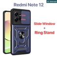 thumbnail image 2 of Funda Redmi Note 12 4G 5G Pro Plus Pro+ Case Carcasa Duro Ventana Deslizante Proteger La Cámara Soporte De Anillo Anti-huella Digital a prueba de choques Gao Jiahui unisex, 2 of 2