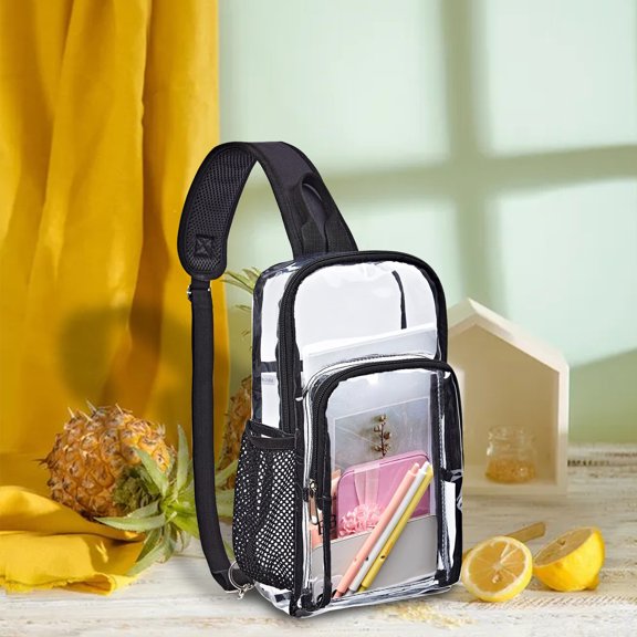 up to 65% off karymi Clear Sling Bag, Clear Bag Stadium Approved, Transparent Shoulder Crossbody Backpack Chest Casual Daypack Transparent Backpack Look Through Plastic Travel Wholesale