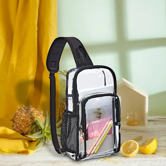 Canada Day Kcavykas Back to School Season,Clear Sling Bag, Clear Bag Stadium Approved, Transparent Shoulder Crossbody Backpack Chest Casual Daypack Transparent Backpack Look Through Plastic Travel