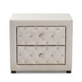 thumbnail image 3 of Baxton Studio Lepine 2-Drawer Tufted Fabric and Wood Nightstand in Light Beige, 3 of 8