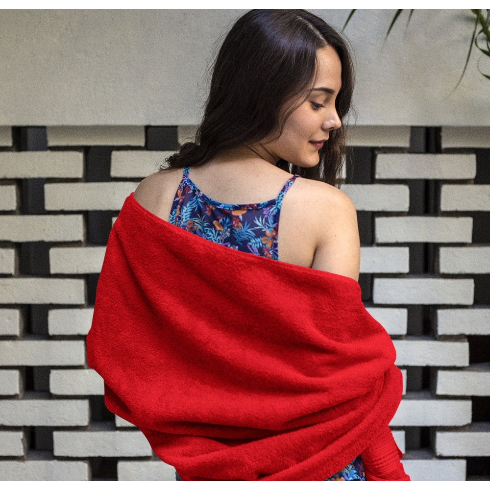HURBANE HOME 4 Piece Super Soft Bath Towels for Bathroom, Highly Absorbent, Cotton Towels, (Red)