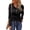 Black, variant on Women Long Sleeve Shirts Spring Solid Button Up V Neck Lace Long Sleeves Slim Fit Knit Casual Fall T-Shirts