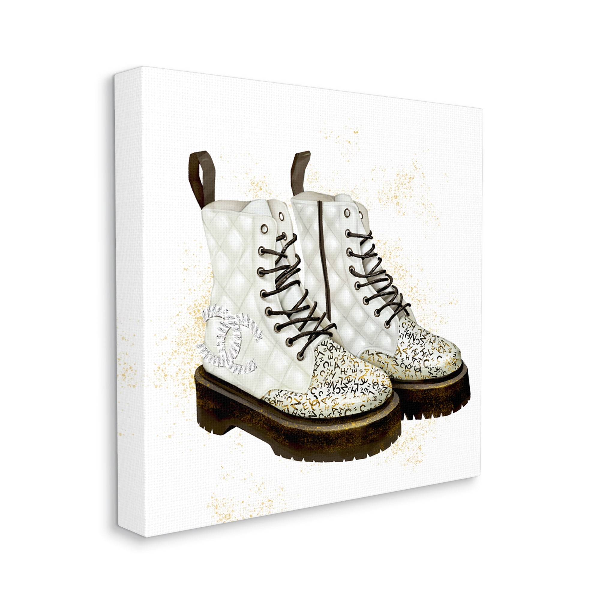 Stupell Industries Fancy Boots Sparkling Fashion Shoes Deluxe Pattern,17 x 17, Design by Ziwei Li