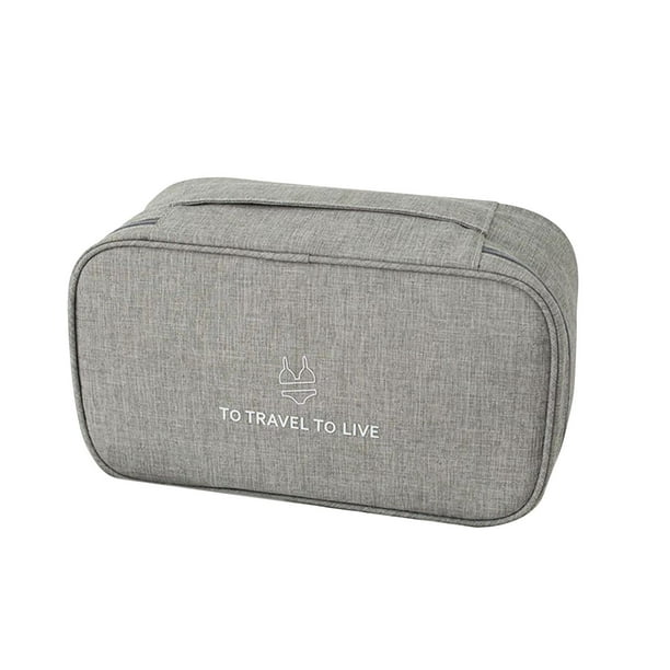 Estuche organizador de ropa interior, bolsa de cosméticos, bolsa de sujetador portátil, cubos de embalaje, bolsa de almacenamiento de viaje para malet Gris