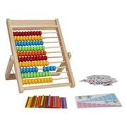 Lazsy Wooden Abacus Classic Counting Tool 100 Beads Math Tool Montessori Gifts Addition and Subtraction Educational Toys for Preschool Girls Gifts , 8cmx21cm