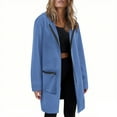 thumbnail image 5 of Women's Long Full Zip Hoodie Oversized Lightweight Tunic Sweatshirt Jacket with Zip Pockets Fashion Coat, 5 of 7