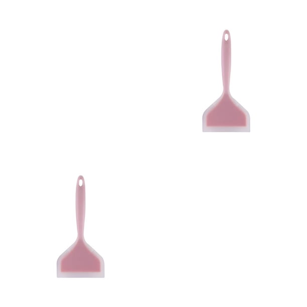 Yuarrent Espátula de nailon de silicona, raspador resistente al calor para cocinar en la cocina, rosa translúcido Polvo semipermeable 2piezas Yuarrent CBP146482