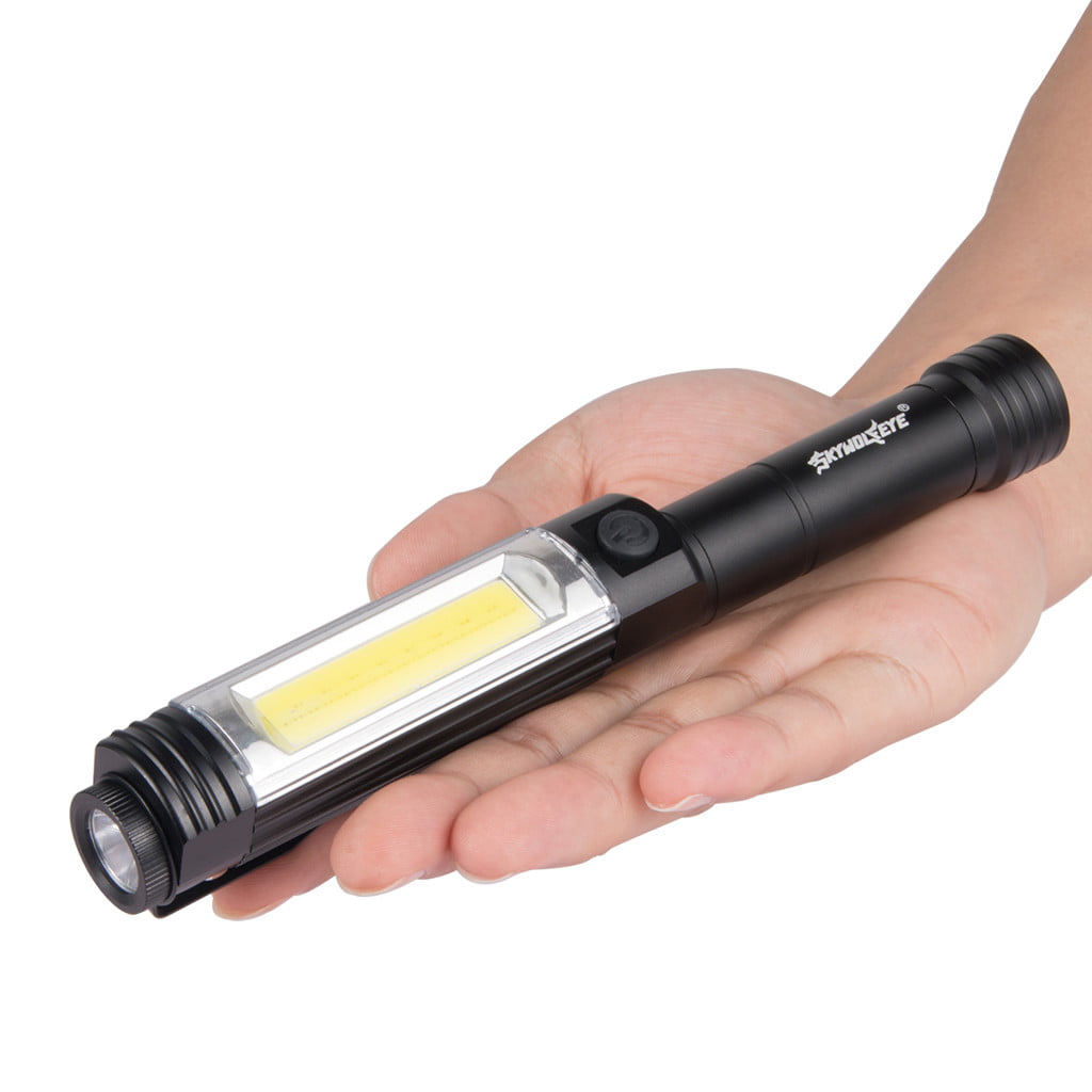 Portable Multifunction Recharge COB LED Slim Work Light Lamp Flashlight Magnetic 