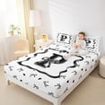 thumbnail image 3 of Erosebridal Princess Bowknot Girls Bed Sheets, Monogrammed P King Sheets, White Black, 4pcs, 3 of 5
