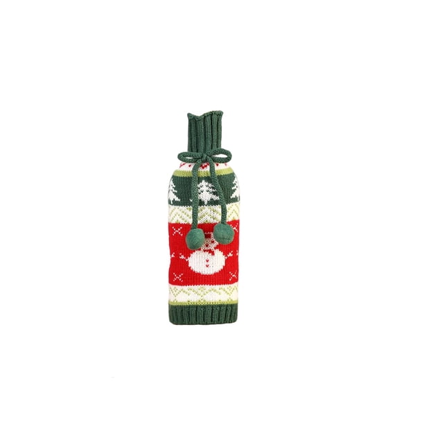 Cubierta de botella Calcomanía de Navidad Decoración de Navidad Dulce regalo Accesorios para el hogar Funcional DIY Prop Suministros de Kits de decoración para fiestas Patrón de muñeco de nieve Inteprter HA069706-03