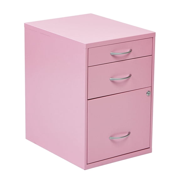 OSP Designs 22” Pink Metal File Cabinet