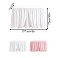 thumbnail image 2 of Floor Length Fitted Pleated Table Skirt Adjustable Elastic Strap Elegant Decor Cover For Banquet Buffet Wedding Party, 2 of 8