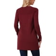 thumbnail image 3 of INSPIRE CHIC Women's Fall Winter Sweater Dress Crewneck Long Sleeve Oversized Tunic Sweater Loose A-Lined Pullover Top S Wine Red, 3 of 6