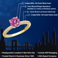 thumbnail image 2 of Gem Stone King 14K Two Tone Gold Pink Moissanite and Lab Grown Diamond Engagement Ring for Women | 1.36 Cttw | Round 7MM | Gemstone Birthstone | Size 8, 2 of 6