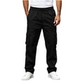 thumbnail image 6 of WAENQINLA Men's Elastic Drawstring Waist Straight Leg Cargo Pants Outdoor Hiking Fitness Casual Long Trousers with Multi-Pockets M-3XL, 6 of 9