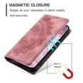 thumbnail image 2 of SaniMore for Samsung Galaxy S24 Ultra Case, PU Leather Embosed Mandala Flower Wallet Protective Phone Cover Card Slots Pocket Purse Women Men Kickstand Vintage Shockproof Anti-fall Shell, Pink, 2 of 8