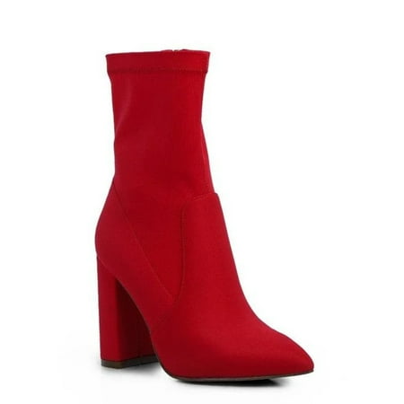 

Ankle Lycra Block Heeled Boots