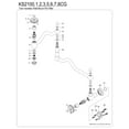 thumbnail image 6 of Kingston Brass KS2107CG Fuller Wall Mount Pot Filler Faucet, Brushed Brass, 6 of 7