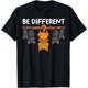 thumbnail image 1 of Be Different Bats Cat Funny Kitten Feline Quote Animal Lover Camiseta, 1 of 2