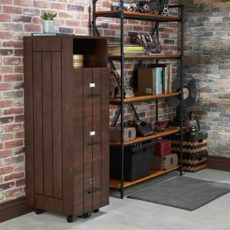 Furniture Of America Gen Rustic Style File Cabinet Vintage Walnut