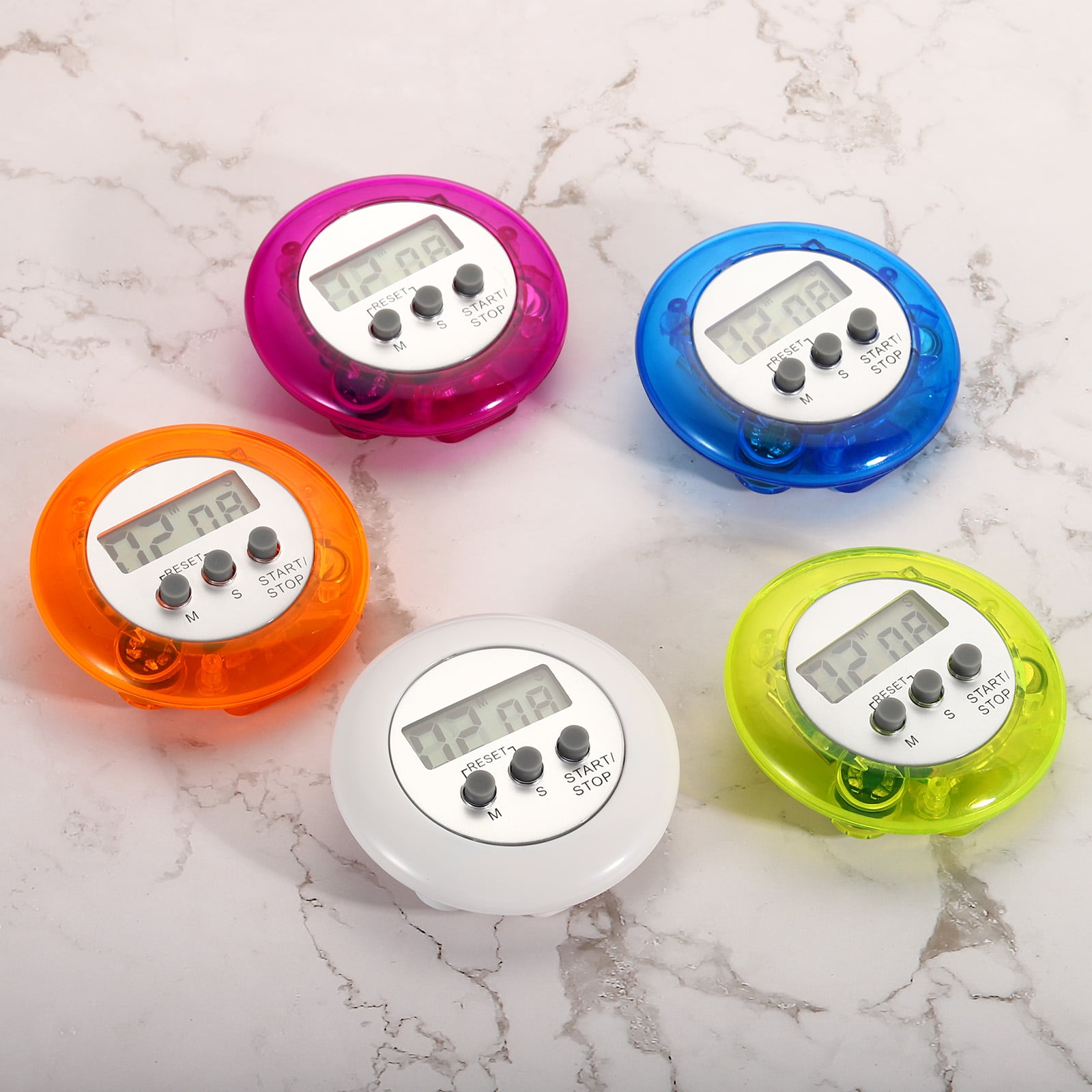 Unique Bargains Round Digital Timer Small Count Down UP Clock with Magnetic Big LCD Display Green
