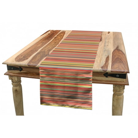 

Abstract Table Runner Vivid Horizontal Colorful Striped Lines Background Rainbow Bars Display Dining Room Kitchen Rectangular Runner 3 Sizes by Ambesonne