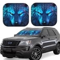 thumbnail image 6 of Kdxio Futuristic Blue Light Wolf Print 2-Piece Sun Shade Front Windshield - Foldable Car Front Window Sunshades for Most Sedans SUV Truck, 6 of 6