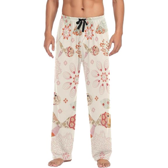 Fish Flower Ghost Pajama Pants, Men's Lounge Pants Light with Drawstring and Pockets, Christmas New Year Birthday Father's Day Gifts, XX-Large