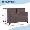thumbnail image 2 of Pool Float Storage Organizer with Rolling Wheels, Outdoor Wicker Rattan Pool Caddy & Toy Storage Basket for Poolside, Patio & Deck, All-Weather PE Rattan Pool Caddy, 2 Open Compartments, Mixed Brown, 2 of 6