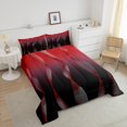 thumbnail image 2 of Gradient Gradient Red to Black Bedding Set Ombre Twin Comforter Set ,Trippy Spiral Silver Wave Line Quilt,Abstract Art Room Decor Aesthetic, 2 of 5