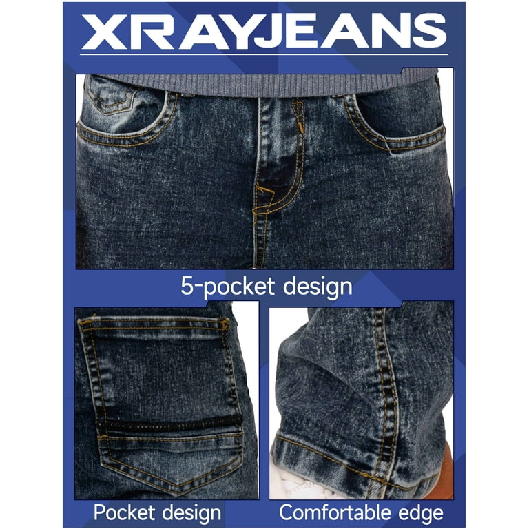 X RAY Skinny Jeans for Boys Slim Fit Denim Pants, Med Blue - No