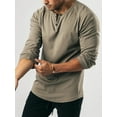 thumbnail image 6 of KelaJuan Men's Spring Autumn Casual T-shirt Solid Color Long Sleeve Crewneck Button Down Shirt Tops, 6 of 6