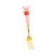 thumbnail image 1 of Juego de tenedor y cuchara de acero inoxidable con mango de silicona - Diseño adorable de cerdo para niños, utensilios de 6,8" para niños pequeños, 1 of 3