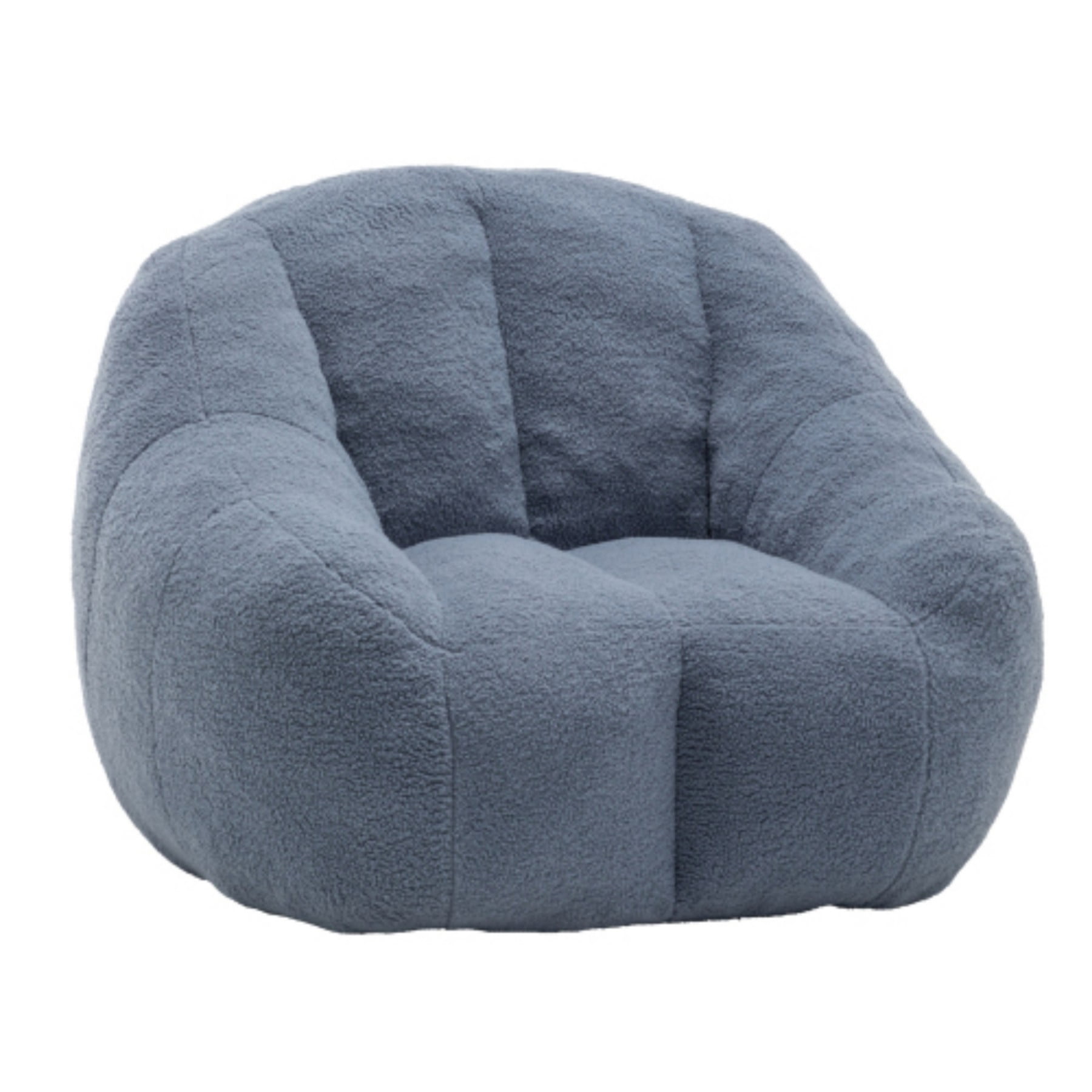 Bean Bag Chair with Filler, Teddy Faux Fur Bean Bag Sofa with Memory Foam for Dorm Living Room Bedroom, Light Blue