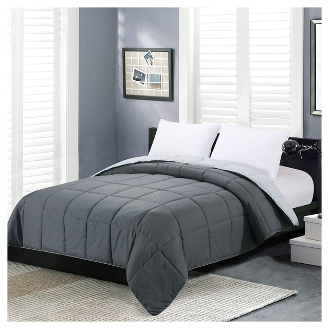 Edredón Homelike Moment tamaño Queen reversible gris