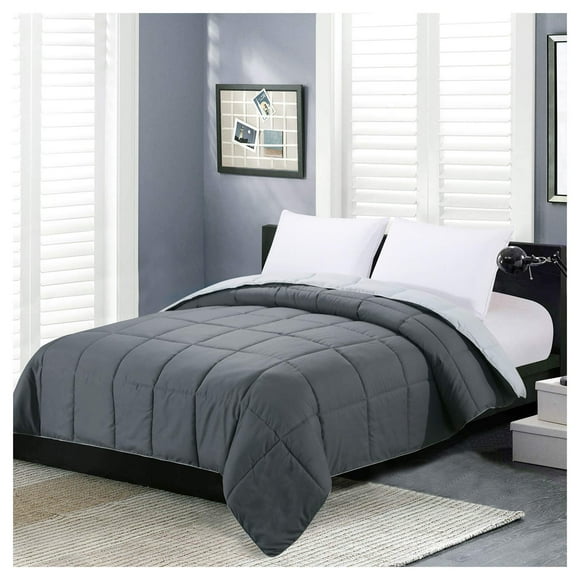 Edredón Homelike Moment tamaño Queen reversible gris