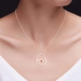 thumbnail image 5 of AFFY Mother's Day Jewelry Gifts Round Cut Simulated Citrine Open Heart Mom Pendant Necklace In 14k Rose Gold Over Sterling Silver, 5 of 5