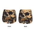 thumbnail image 3 of Gukieu Grim Coffee Skull Print Women's Sports Shorts with Drawstring Elastic Waistband for Running, Yoga, Fitness-Large, 3 of 7