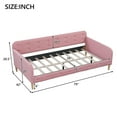 thumbnail image 2 of Harper & Bright Designs Twin Size Upholstered Daybed with Button Tufted Backrest, Linen Sofa Bed with 4 Support Legs, Pink, 2 of 9
