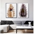 thumbnail image 2 of Impresión artística pintada a mano de edición limitada con diseño de grafiti y champán dorado de Chandon, póster de lienzo modular para fondo de mesita de noche, 2 of 5