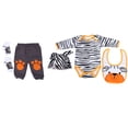 thumbnail image 4 of Conjunto de ropa para muñeca infantil de simulación, ropa bonita de oso de dibujos animados a rayas para muñeca de 20 a 22 pulgadas, 4 of 5