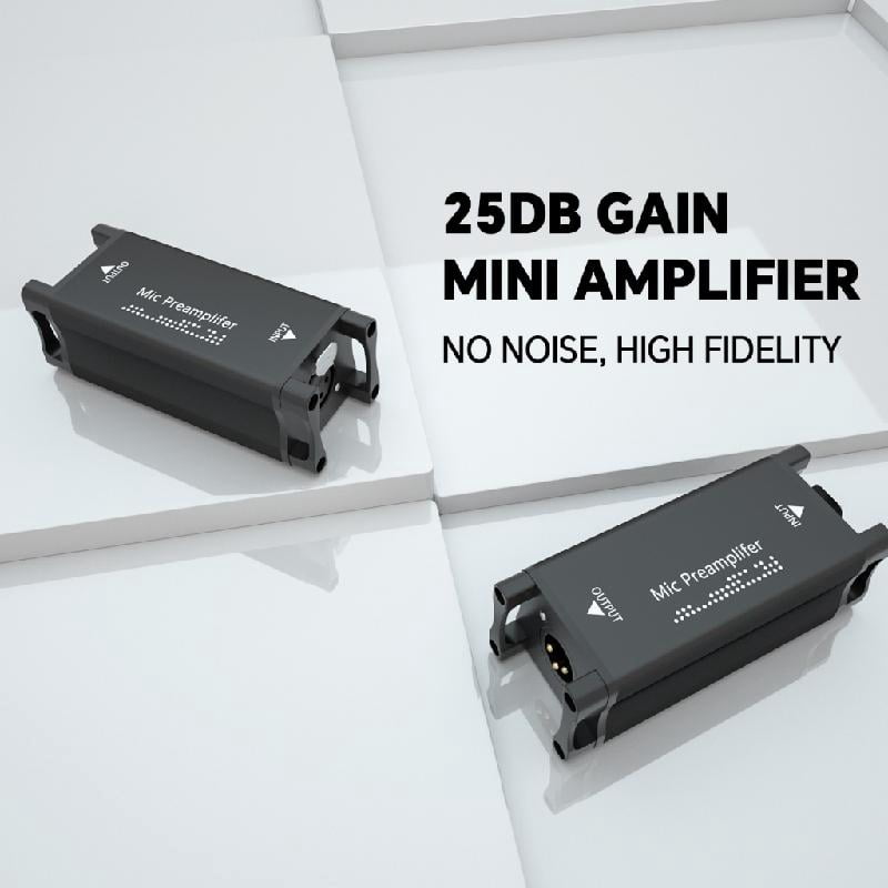 JZROCKER 25dB Mic Preamplifier Small Microphone Preamp Perfectly For Livestreaming Radio Broadcasts And Studio Use