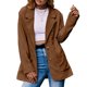 thumbnail image 1 of Chaqueta de pana de mujer con bolsillos, solapa y botones, chaqueta vintage de manga larga Irfora Marrón/Grande, 1 of 7