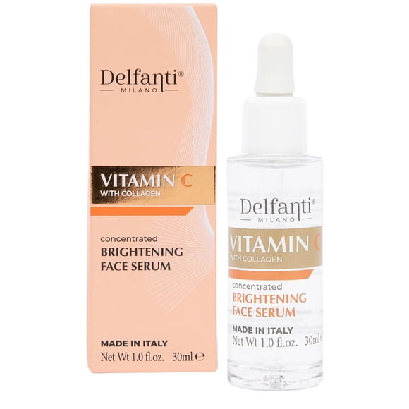 Delfanti Milano VITAMINA C con COLÁGENO Suero facial iluminador concentrado Hecho en Italia