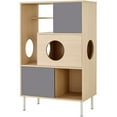 thumbnail image 2 of Euroco Modern Cat Bookcase & Cat Tree Shelves with Storage, 2 of 7