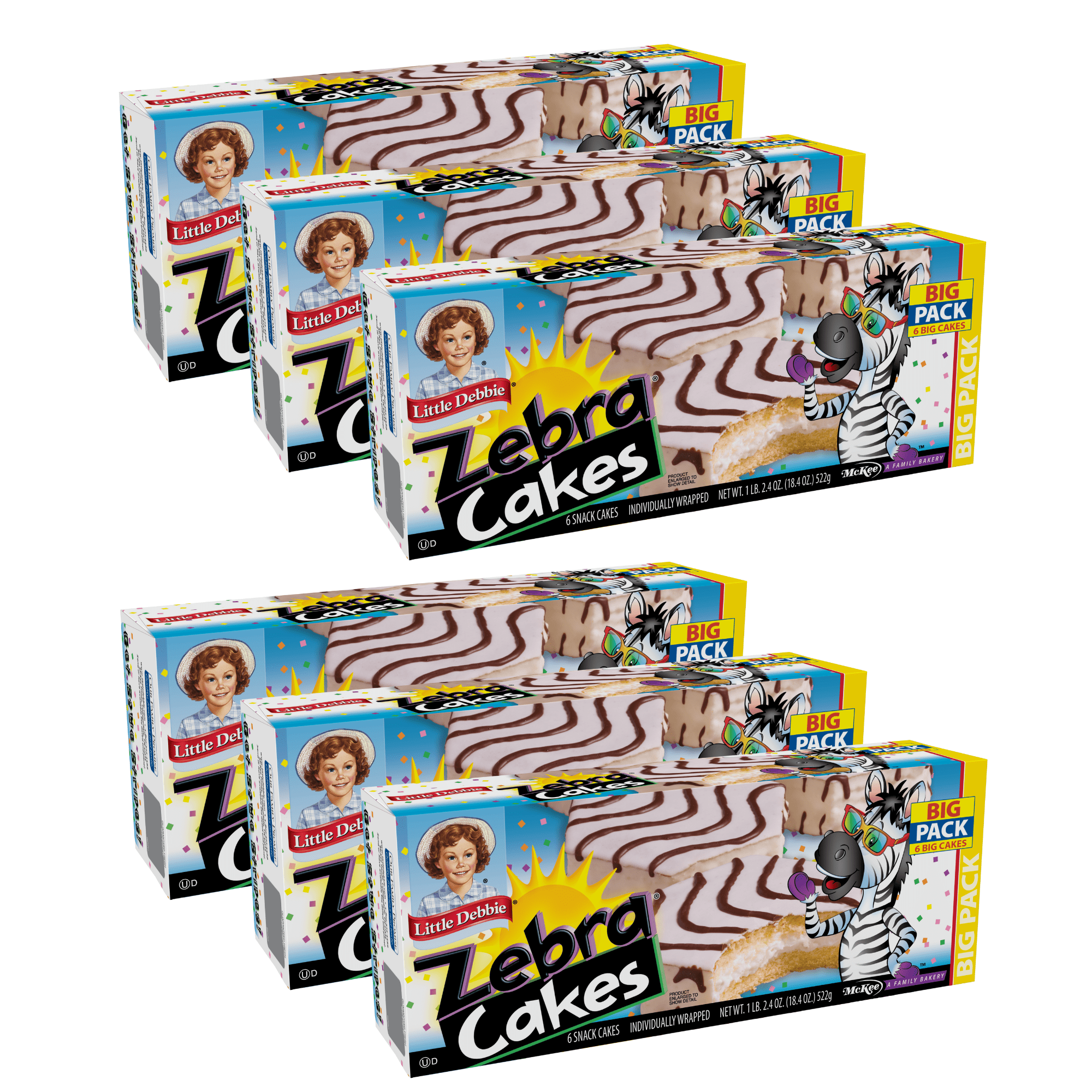 Little Debbie Zebra Cakes Big Pack, 6 Individually Wrapped Vanilla